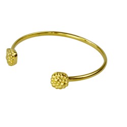 This Laurel bangle is hand crafted in bronze, plated in 24 carat gold and it's beautifully wrapped with colourful waxed cord. 