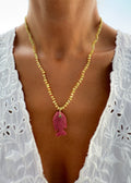 Thulite Fish Necklace