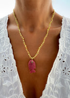 Thulite Fish Necklace