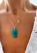 Chrysocolla Fish Necklace