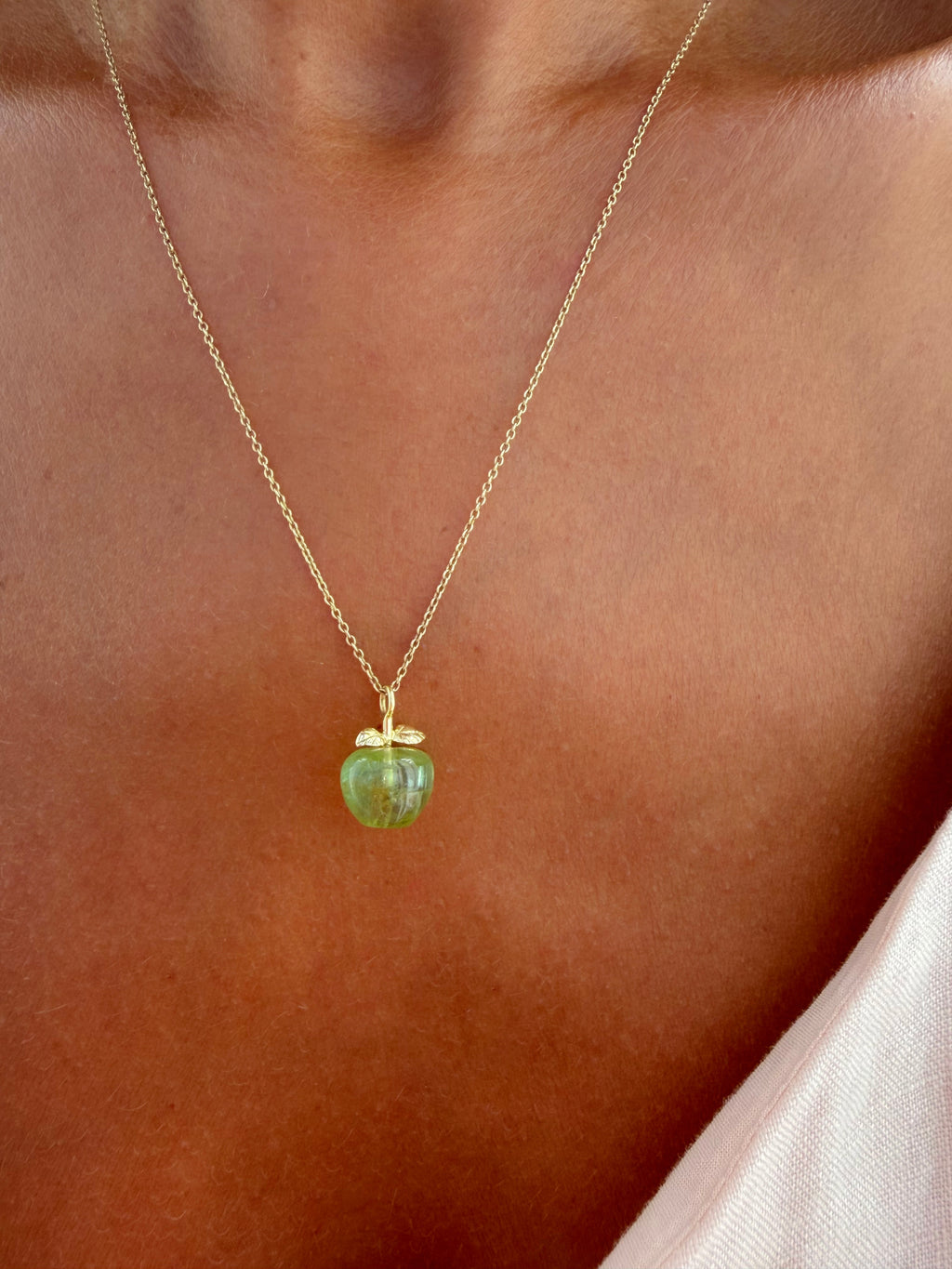Green Tourmaline Apple Necklace - exclusive online