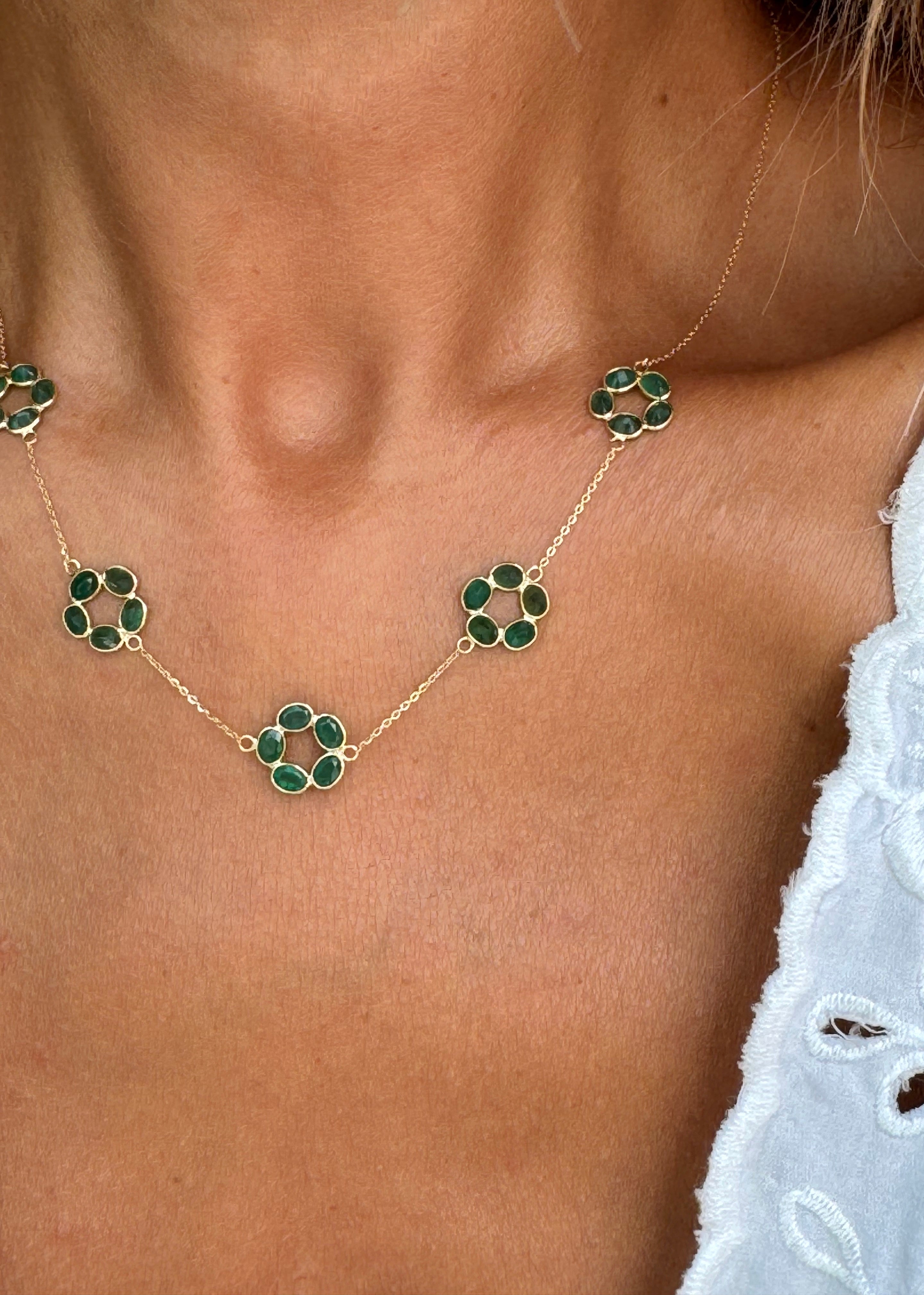 Emerald Flowery Necklace
