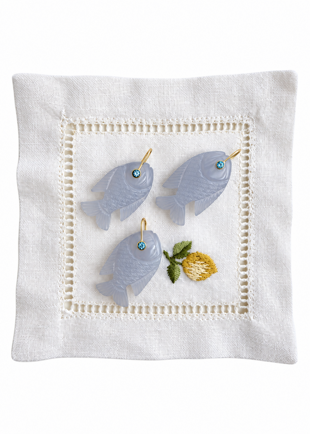 Blue Chalcedony Fish Pendant