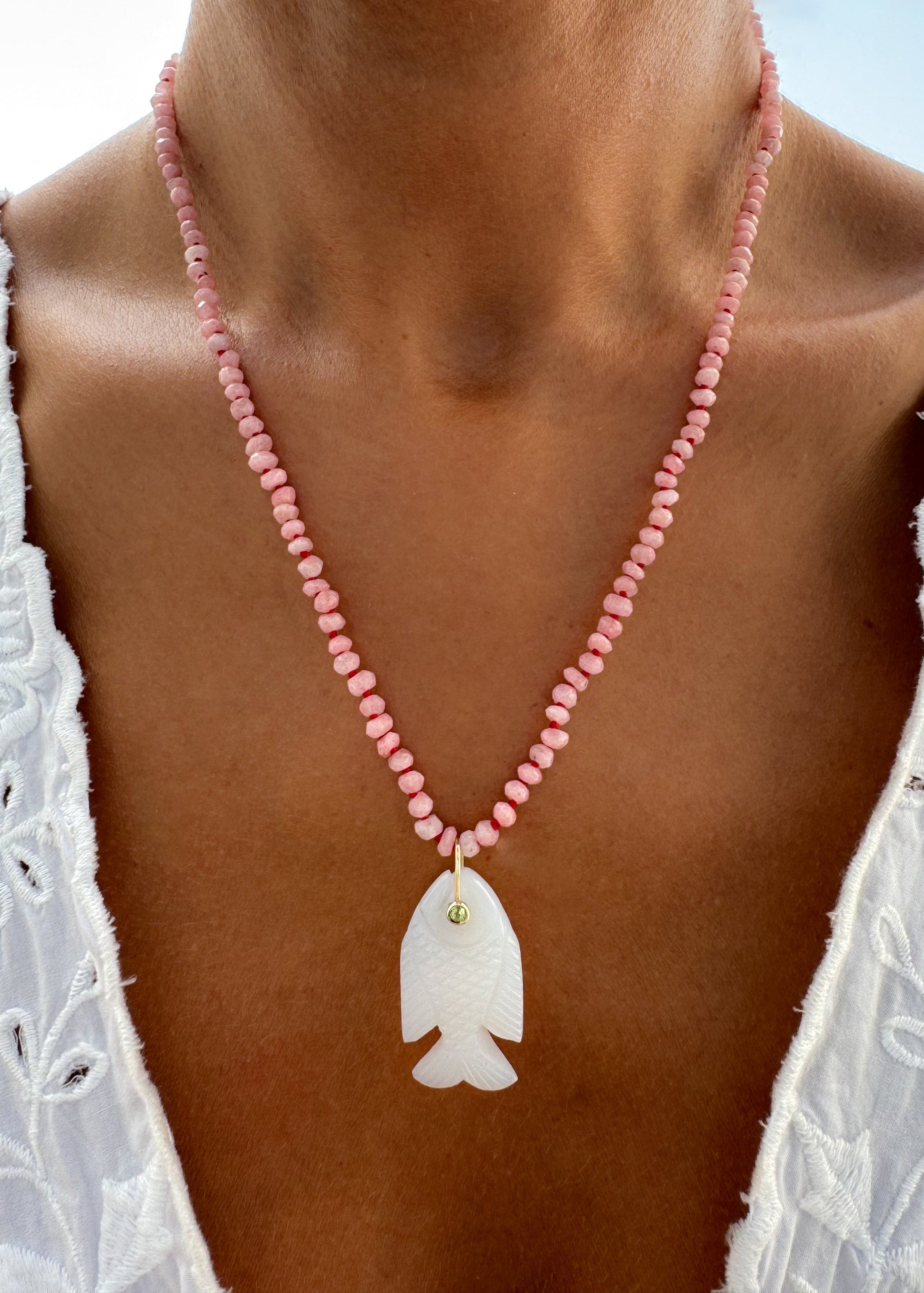 White Chalcedony Fish