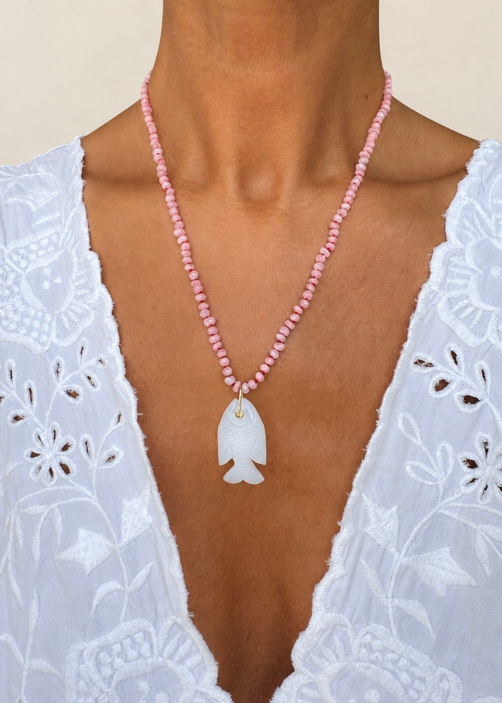 White Chalcedony Fish