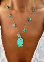 Turquoise Drop Necklace & Turquoise Fish