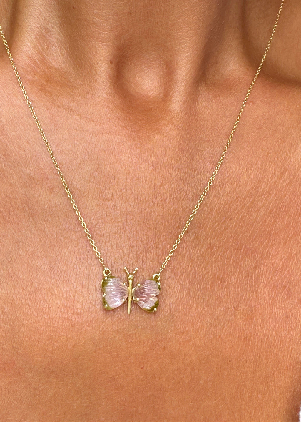 Tourmaline Butterfly Necklace - exclusive online