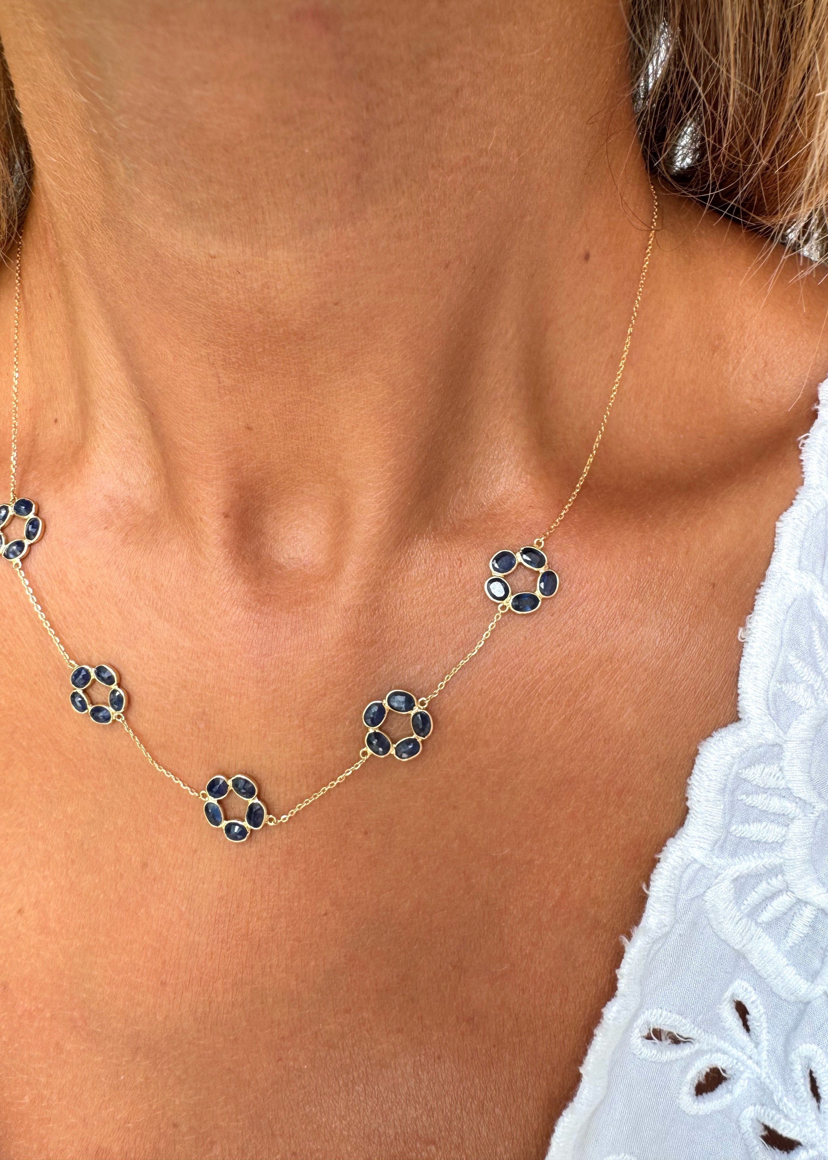 Sapphire Flowery Necklace