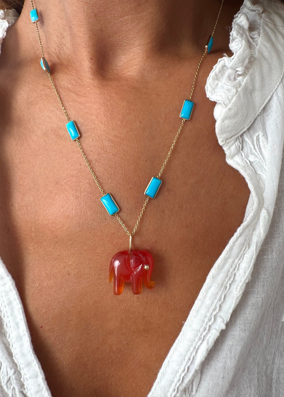 Little Orange Carnelian Chalcedony Elephant