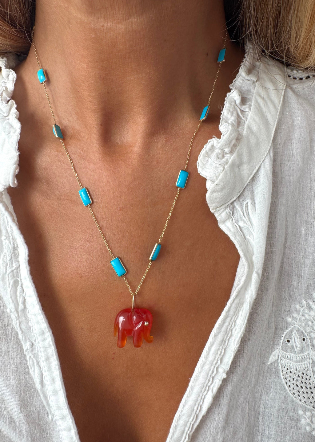 Little Orange Carnelian Chalcedony Elephant