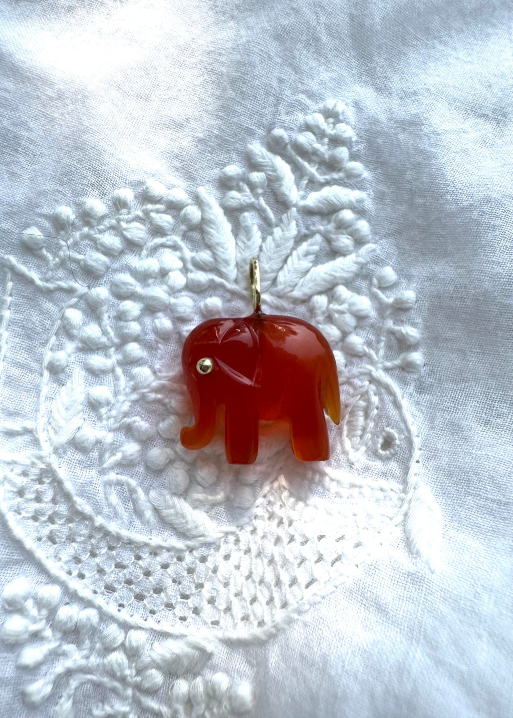 Little Orange Carnelian Chalcedony Elephant
