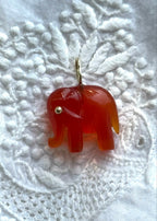 Little Orange Carnelian Chalcedony Elephant