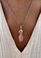 Little Rosequartz Parrot Pendant