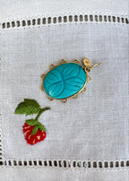 Polki Diamond Necklace and Howlite Turquoise Pendant