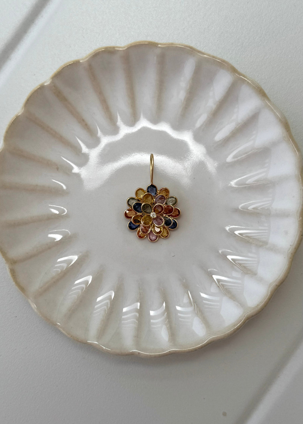Rainbow Sapphire Flower Pendant
