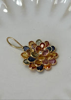 Rainbow Sapphire Flower Pendant