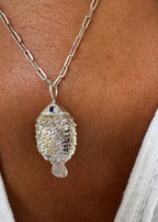 Silver Swimming Fish Pendant